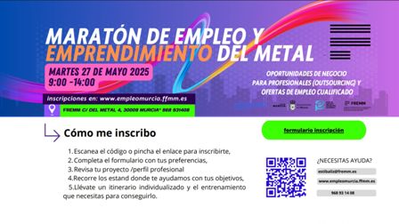 FREMM invita a participar en el Maratón del Empleo y el Emprendimiento junto al Ayuntamiento de Murcia